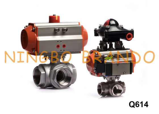 3 Way Pneumatic Actuated Ball Valve With Solenoid Valve Limit Switch