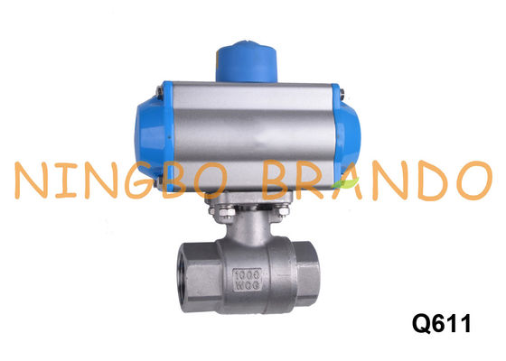 2 Way Thread Port Pneumatically Actuated Ball Valve Stainless Steel