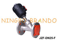 DN25 1'' Flanged 2/2 Way Pneumatic Angle Seat Valve With Plastic Head