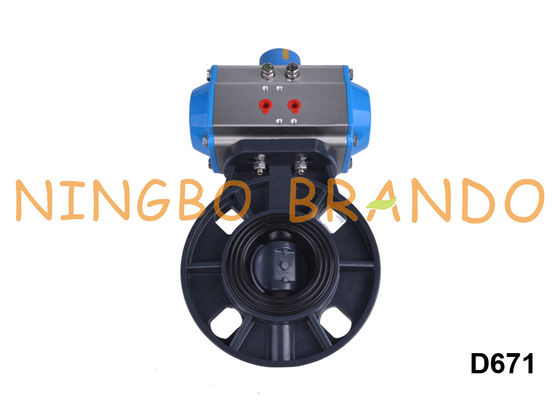 UPVC CPVC PVC Pneumatic Actuated Butterfly Valve DN50 2''