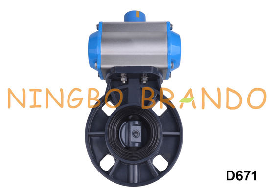 2'' DN25 UPVC CPVC PVC Butterfly Valve With Pneumatic Actuator