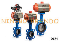 Pneumatic Actuator Operated Wafer Butterfly Valve Double Acting