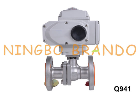 DN20 Flanged Electric Actuator Ball Valve Stainless Steel 24VDC 220VAC