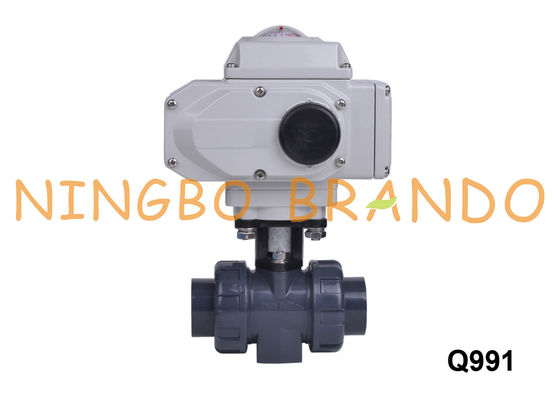 DN25 UPVC CPVC PVC Ball Valve With Electric Actuator 24VDC 220VAC