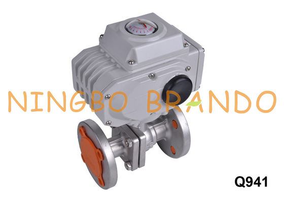 DN25 Flange Electric Actuated Ball Valve Stainless Steel 304 24V 220V