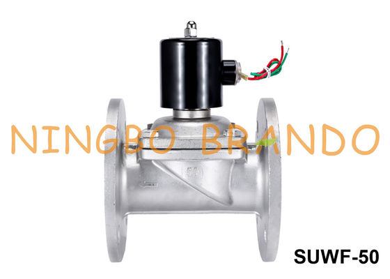 SUWF-50 Stainless Steel Flanged Solenoid Valve 2'' DN50 24VDC 220VAC