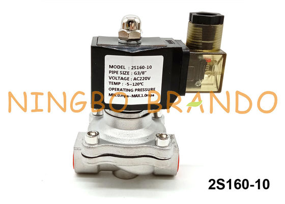 2S160-10 3/8 Inch 2 Way NC Solenoid Valve Stainless Steel 24V 220V