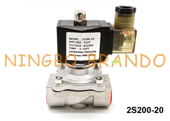 2S200-20 3/4 Inch 2 Way NC Stainless Steel Solenoid Valve 24VDC 220VAC