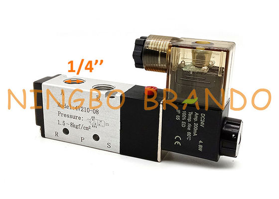 1/4'' 4V210-08 5/2 Way Single Solenoid Pneumatic Air Control Valve