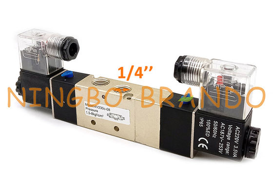 4V230C-08 1/4'' Double Solenoid 5/3 Way Closed Center Pneumatic Valve