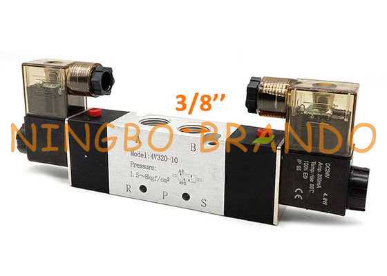 4V320-10 3/8 Inch Double Solenoid 5/2 Way Pilot Pneumatic Valve