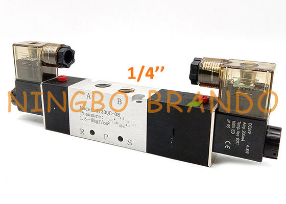 4V330C-08 1/4'' Closed Center 5 Way 3 Position Pneumatic Solenoid Valve