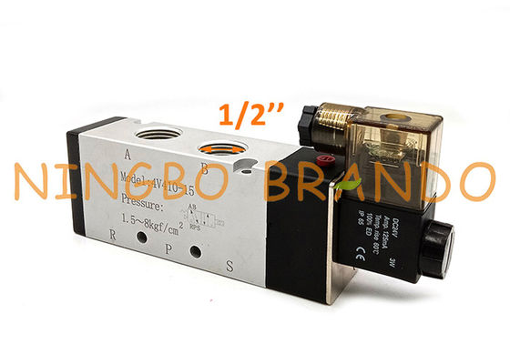 4V410-15 1/2 Inch Single Coil 5/2 Way Pneumatic Solenoid Valve