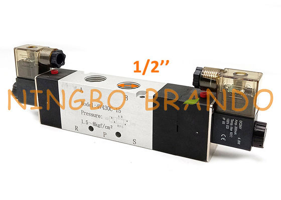 4V430C-15 1/2'' 5/3 Way Closed Center Pilot Pneumatic Solenoid Valve