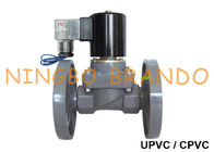 1/2'' Flanged UPVC PVC Plastic Solenoid Valve Anti Corrosive 24V 220V