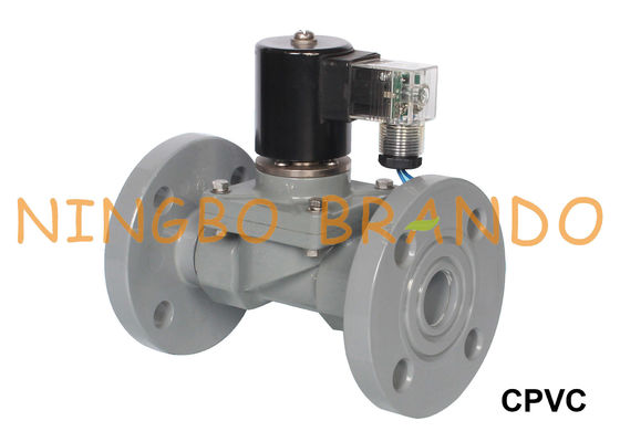 Acid Alkali Anti-Corrosive CPVC Solenoid Valve 1 1/4'' 1 1/2'' 2'' Flanged