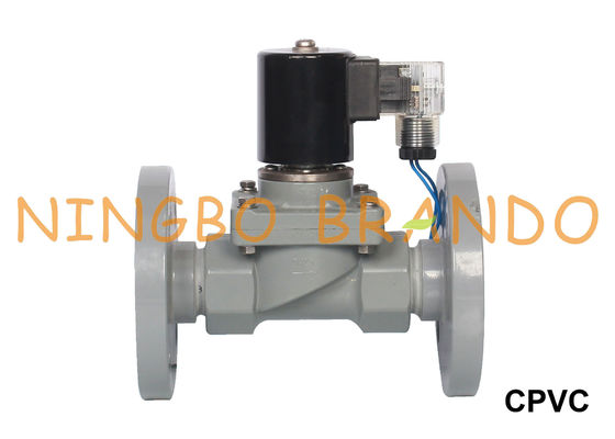 Acid Alkali Chemical Resistant CPVC Solenoid Valve Anti Corrosion 24V 220V