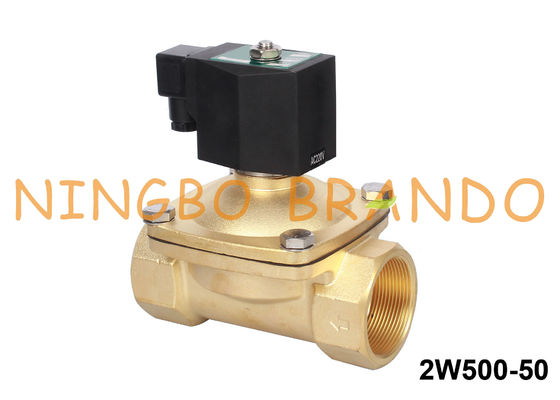 2'' 2 Way NC Electric Brass Solenoid Valve Water 24V DC 220V AC