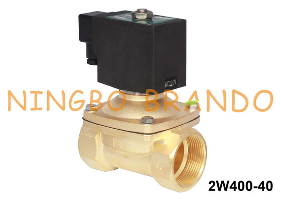 1.5 Inch 2 Way NC Brass Water Solenoid Valve 24VDC 220VAC