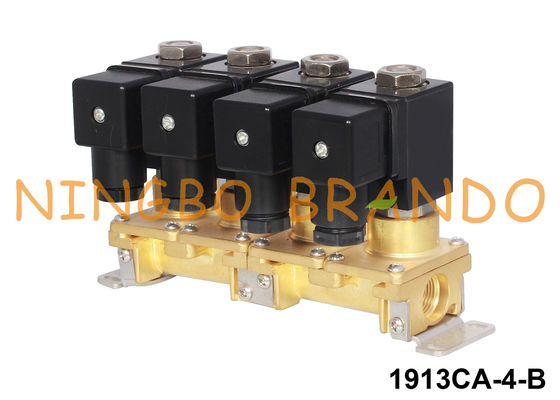 1/8'' 1/4'' Multiple 4 Group Brass Solenoid Valve Combination 24V 220V