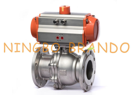 Two Piece Flanged Pneumatic Actuator Ball Valve 4'' DN100 Stainless Steel