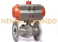 Pneumatic Actuator Two Piece Flanged Ball Valve 2'' DN50 Stainless Steel