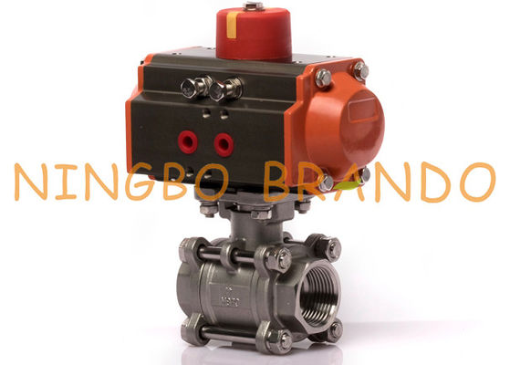 Pneumatic Actuator 3 Piece Ball Valve 1'' DN25 Stainless Steel