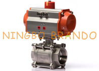 2'' DN50 Stainless Steel 3 Piece Ball Valve With Pneumatic Actuator