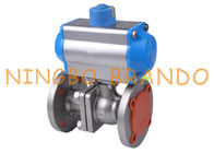 Two Piece Pneumatic Actuator Flange Ball Valve 1'' DN25 Stainless Steel