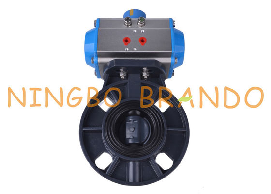 PVC Pneumatic Actuator Plastic Butterfly Valve 2'' DN50 UPVC CPVC