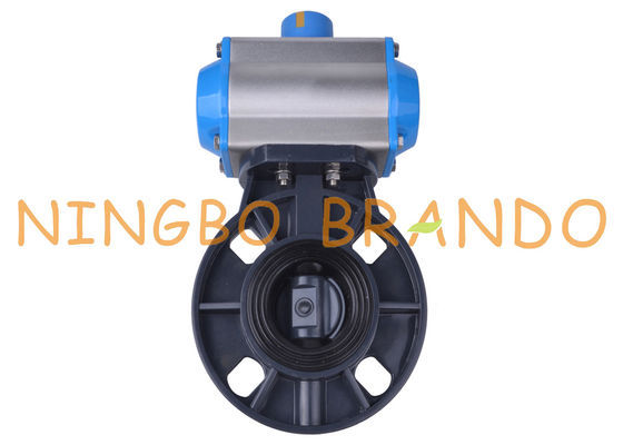 PVC Plastic Butterfly Valve With Pneumatic Actuator 4'' DN100 UPVC CPVC