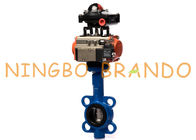 Soft Seat Wafer Pneumatic Butterfly Valve With Actuator Limit Switch