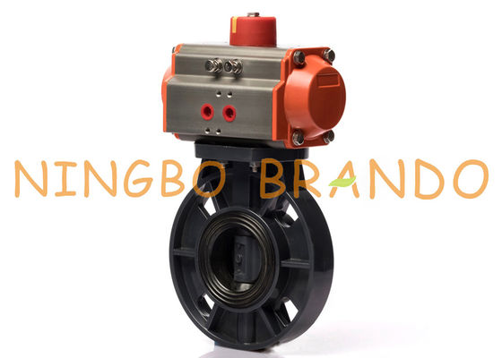 UPVC CPVC Pneumatic Actuator PVC Plastic Butterfly Valve 3'' DN80