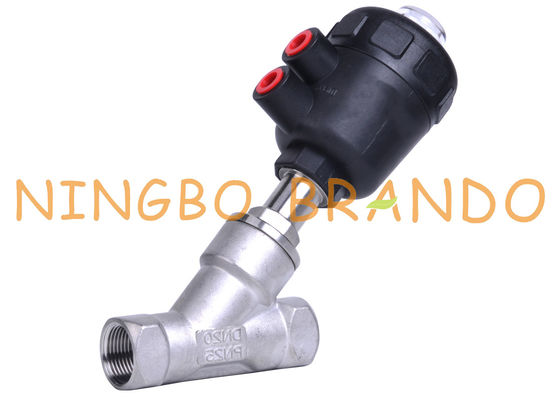 Y Type Plastic Head Pneumatic Angle Seat Valve 3/4'' DN20 PN25