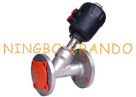 1'' DN25 PN16 Flange Pneumatic Angle Seat Valve Double Acting