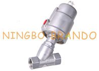 1/2'' DN15 PN16 Pneumatic Threaded Angle Seat Valve Double Acting