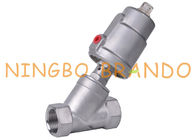 1'' DN25 PN16 Pneumatic Threaded Angle Seat Valve Stainless Steel