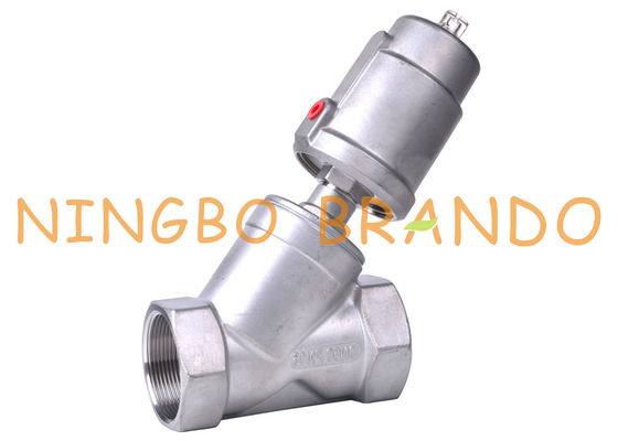 2'' DN50 PN16 Pneumatic Threaded Angle Seat Valve Stainless Steel Head