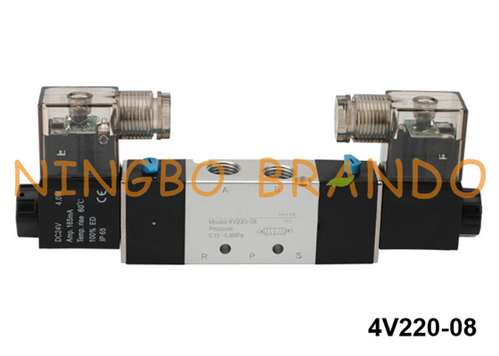 4V220-08 Airtac Type Pneumatic Double Solenoid Valve 5/2 Way 24V 220V