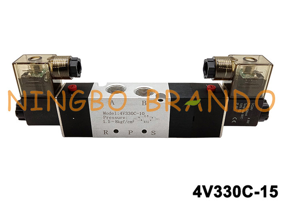 4V330C-10 Airtac Type 3/8 '' Pneumatic Solenoid Valve Close Center 220V