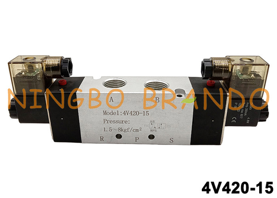 AirTAC 1/2'' Pneumatic Solenoid Valve 4V420-15 Double Coil 24V DC