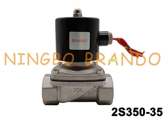 2S350-35 1-1/4&quot; Threaded Electric Solenoid Valve SS304 Body 220 Volt