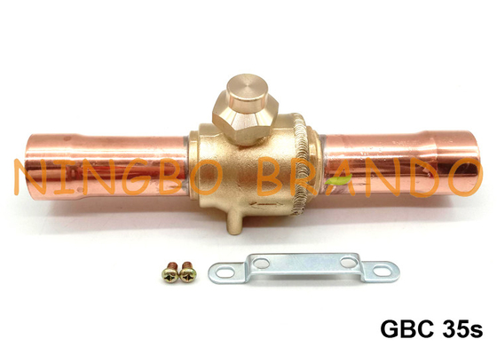 GBC 35s 1 3/8'' Danfoss Type Brass Refrigeration Ball Valve 009L7528