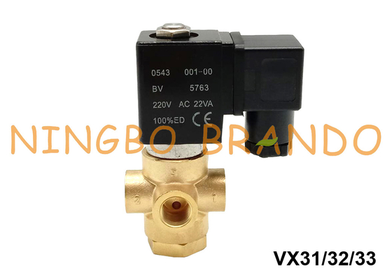 ASCO Type 3 Way Brass Solenoid Valve For Water Air 1/8'' 1/4'' 24V 220V