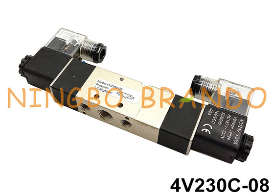 5/3 Way 1/4'' Pneumatic Air Control Solenoid Valve 4V230C-08