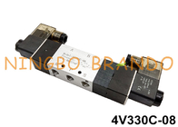 4V330C-08 5/3 Way 1/4'' Solenoid Control Valve Close Center DC 24V