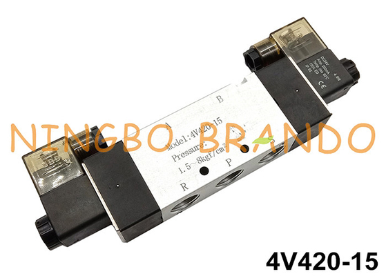 4V420-15 Double Solenoid Pneumatic Air Valve 1/2" BSPT 220 Volt