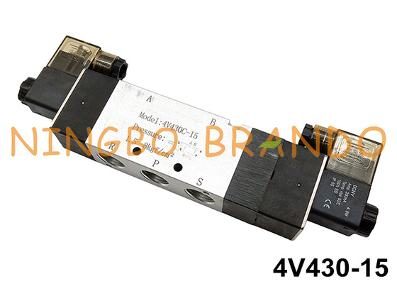 4V430C-15 5Ports 3Position Pneumatic Solenoid Valve DC24V AC220V