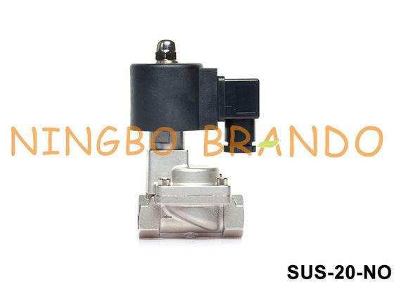 3/4'' 2 Way NO Solenoid Valve Stainless Steel 304 Body PTFE Seal