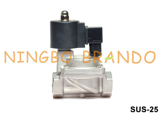 1'' 2 Way NC Pilot Piston Stainless Steel Solenoid Valve 24VDC 220VAC